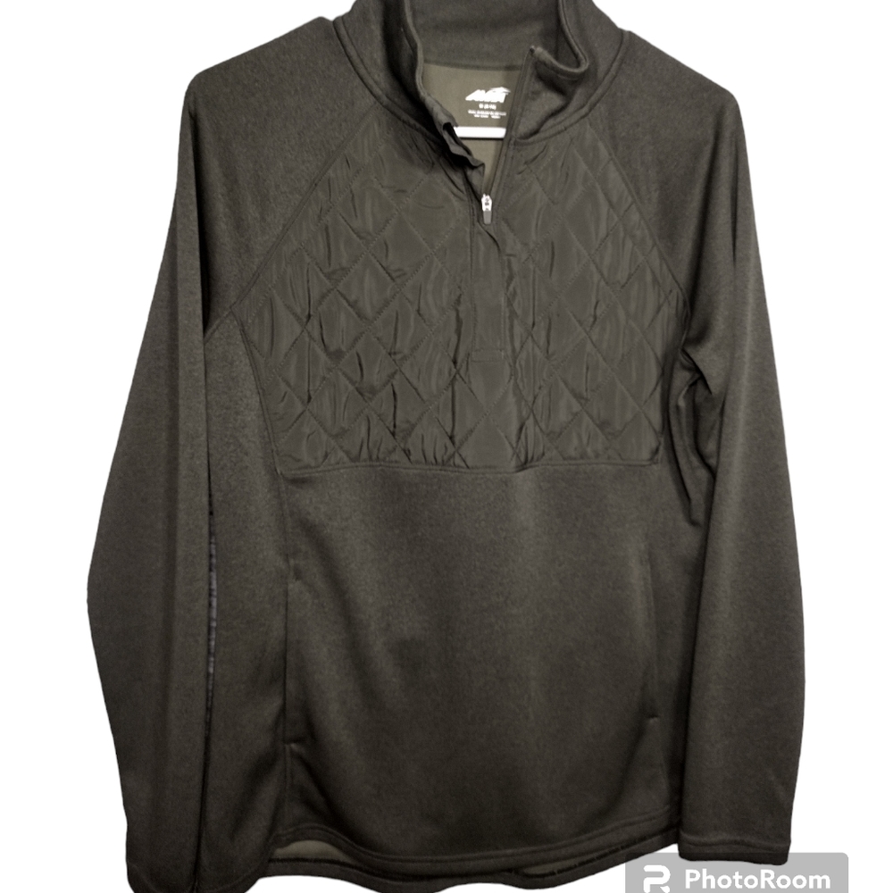 Avia quilted 1/4 zip pullover active wear olive green size M (8-10)